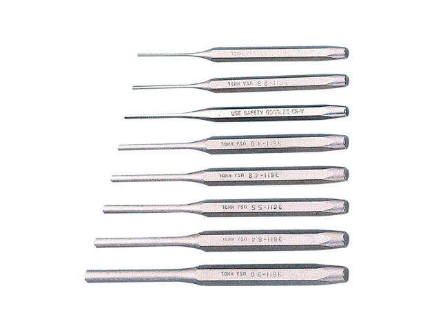 8 PC PIN PUNCH SET (1.6, 2.3, 3.2, 4.0, 4.8, 5.5, 6.4, 8.0 MM)