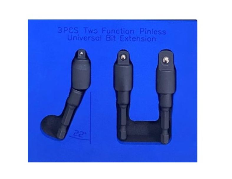 3PCS 1/4" + 3/8" + 1/2"DR. UNIVERSAL BIT EXTENSION SET ( 2 STEP )