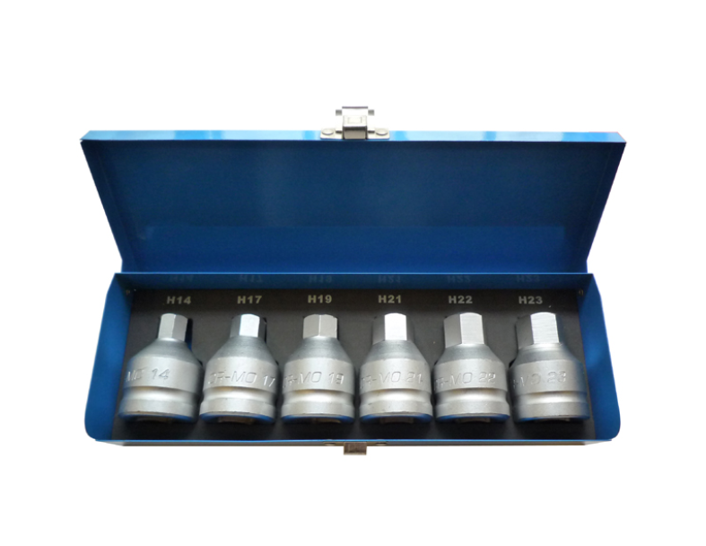 6 PCS 3/4" DR. HEX BIT SOCKET SET SIZE : H14, 17, 19, 21, 22, 23
