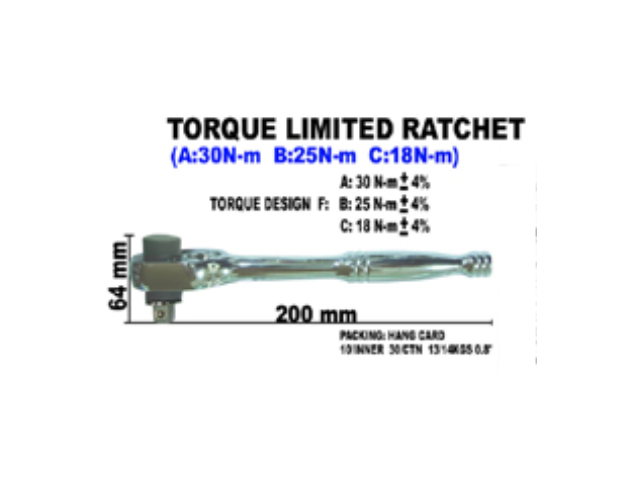 TORQUE LIMITED RATCHET (18 NM, 23 NM, 25 NM, 30 NM)