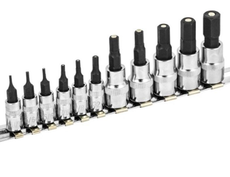 11PCS 1/4" & 3/8" DR. SHORT HEX SOCKET BIT SET
