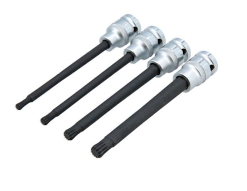 4PCS 1/2" DR. BALL ENDED SPLINE INSERT BIT SOCKET SET