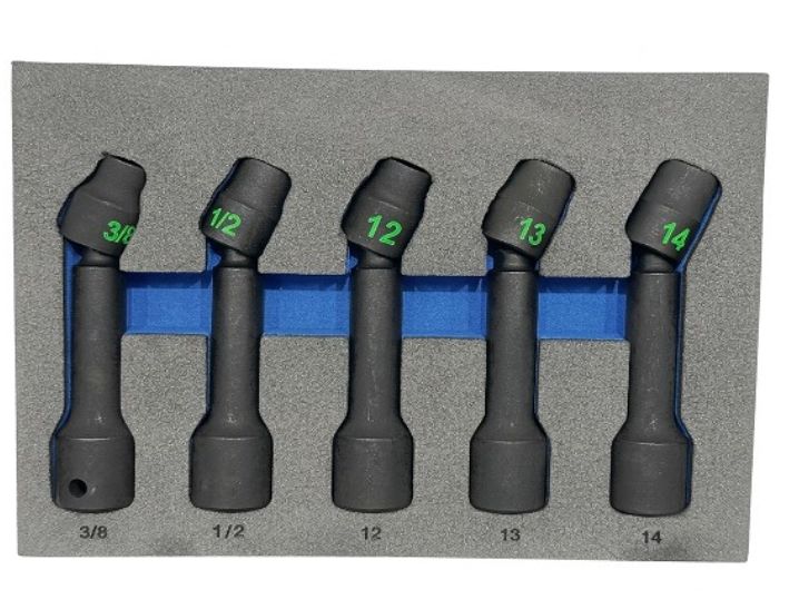 5PCS 1/2" IMPACT UNIVERSAL SWIVEL SOCKET EXTENSION SET