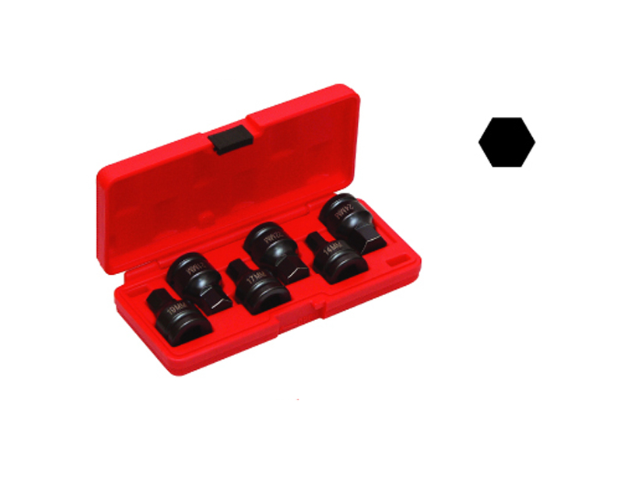 6 PCS 3/4" DRIVE METRIC HEXAGON IMPACT BIT SOCKET SET