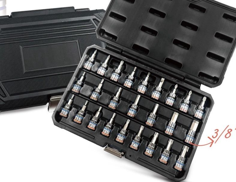 3/8" 25PCS DIAMOND GRIT REINFORCEMENT BIT SOCKET SET